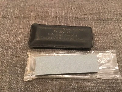 "Estuche vintage Westwood Mobile Homes de 3"" piedra de afilar de bolsillo York Pennsylvania" Foto 1 de 4