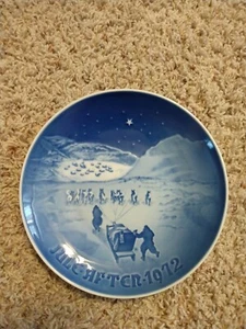 Copenhagen Bing & Grondahl Christmas Plate 1972 Christmas in Greenland 7" - Picture 1 of 10