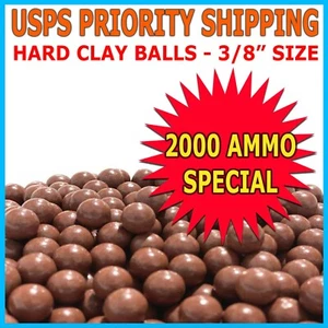 2000 QTY Biodegradable Slingshot Ammo 3/8" Inch Precision Hard Clay Balls Lot - Picture 1 of 7