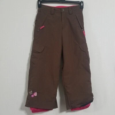 Burton Girls Medium Brown Winter Ski Snow Pants Waterproof Kids Youth 7 8 7/8 - Image 1 of 4