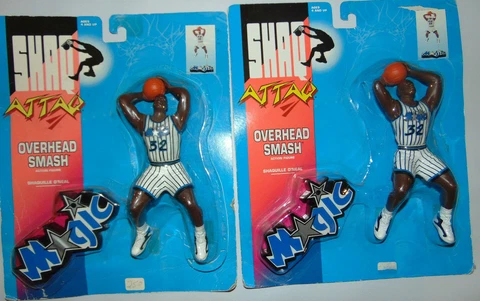 2) Shaquille O'Neal Orlando Magic 1993 Shaq Attaq Figure NIP Kenner Lot Set Cover