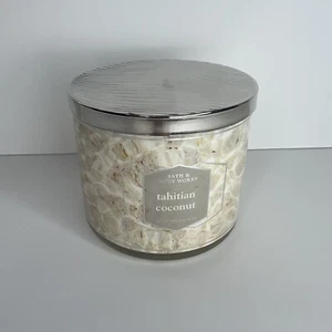 Bath and Body Works Tahitian Coconut 3 Wick Candle 25-45 Hour Burn - Vacation - Picture 1 of 5