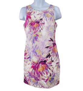 Trina Turk "Clemente" Bow Back Sleeveless Shift Dress Artistic Floral Print Sz 8 - Picture 1 of 15
