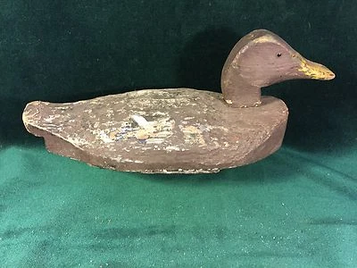 Rustic Working Solid Wood Mallard Duck Decoy ~ Saginaw Bay, Michigan~PR320  - Image 1 of 4