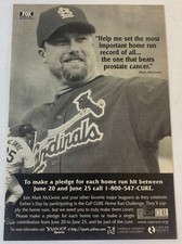 1999 CaP Cure Home Run Challenge ad page ~ MARK McGWIRE