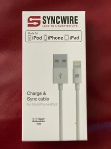 $17 SYNCWIRE SW-01 USB to Lightning 1m/3.3ft Cable for iPhone iPad MFi-Certified - Picture 1 of 12