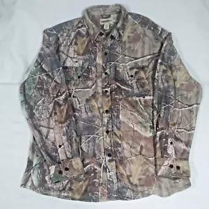 Gander Mountain Men's Realtree Camo Flannel Button Up Hunting Shirt Size Large - Picture 1 of 5