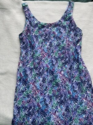 Vtg 70s 80s ANN HOBBS Cattiva NEIMAN MARCUS FLORAL Tiered RUFFLE Dress/Cover L? - Image 1 of 4