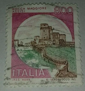 FRANCOBOLLO 800 LIRE ITALIA 1980 ROCCA MAGGIORE ASSISI - STAMP - Picture 1 of 1