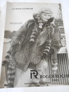 PUBLICITE 1982 Roger Roche la mode fourrure - Bild 1 von 1