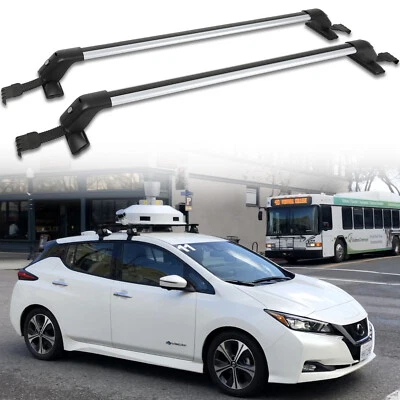 For 2011-2024 Nissan LEAF Roof Rack CrossBars Kayak Cargo Carrier Aluminum +Lock - Image 1 of 4