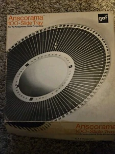 Set of 2 Vintage Anscorama 100-Slide Trays w Box Gaf For 35mm Projectors - Picture 1 of 5