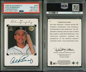 ALEX RODRIGUEZ 1998 SP AUTHENTIC CHIROGRAPHY ON-CARD AUTO PSA 8 AUTO 10 POP 1 - Picture 1 of 1