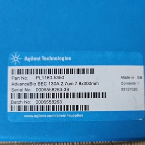Agilent PL1180-5350 AdvanceBio SEC column 130Å 2.7um 7.8x300mm *New and sealed* - Picture 1 of 4