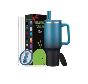 Tumbler with Lid and Straw - 100% Leakproof Flip Straw Travel Mug 40 oz - Picture 1 of 7