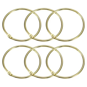 Duschvorhangringe, 6 Stück - 2 Zoll Loseblatt Ordnerringe (Gold) - Bild 1 von 5