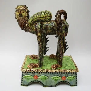 Paul Young großer "Winged Beast Man" Studiokeramik Slipware Skulptur, um 2000 - Bild 1 von 14