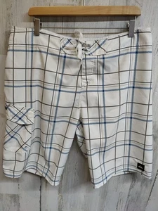 Quiksilver karierte Badeshorts Herren 36 Taschen Mesh integrierter Slip Surf Strand  - Bild 1 von 6