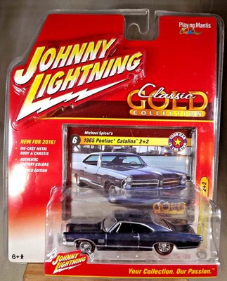 2016 Johnny Lightning Classic Gold Collection #6 1965 PONTIAC CATALINA 2+2 Blue - Image 1 of 4