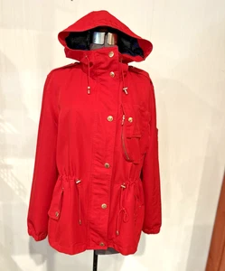 Chaqueta impermeable vintage Ralph Lauren exterior con capucha forrada roja talla grande en muy buena condición - Imagen 1 de 14