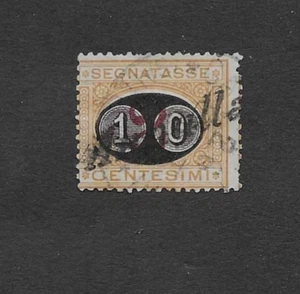1891 ITALIEN 10c auf 2c POSTAGE DUE OVERPRINT STAMP VGU GIBBONS No.D47 c£43+ - Bild 1 von 2