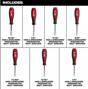 Milwaukee SAE HollowCore Magnetic Nut Driver Set (7-Piece) - Picture 1 of 3