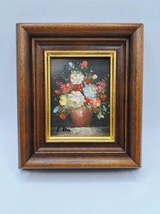 Bodegón floral pequeño - óleo sobre lienzo con marco, firmado - cuadro - Imagen 1 de 11