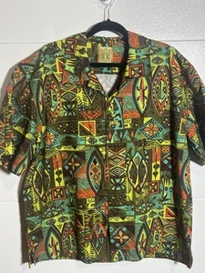 Jeff Granito Tikiland Jungle Juju Men’s XL Skulls Masks Tiki Hawaiian Button Up - Picture 1 of 16