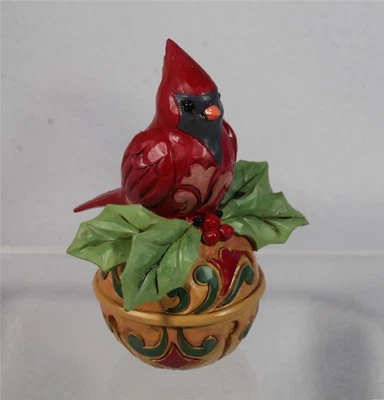 Estatueta de férias Jim Shore - CARDINAL ON JINGLE BELL MINI - 2025 - 6017279 nova na caixa - Imagem 1 de 4
