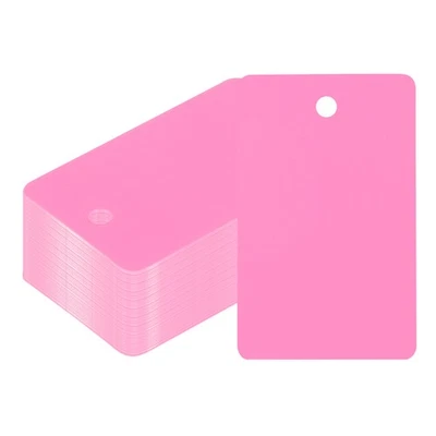 100Pcs étiquettes plastique 2-1/16"x1-5/16" fil étanche roses - Photo 1/4