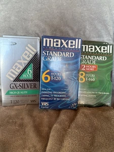 MAXWELL T-120 -T-160 -silver new 7 Tapes - Picture 1 of 2