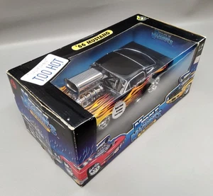 1966 Black W/ Flames Ford Mustang 1:18 Scale Diecast By Muscle Machines #71166 - Picture 1 of 8