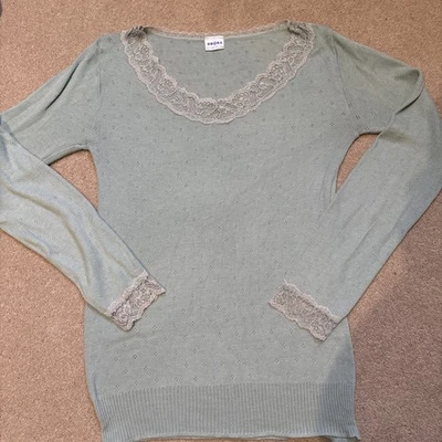 Top Brora manga larga térmico de encaje Pointelle. Talla 12- Azul Pálido Verde Foto 1 de 4
