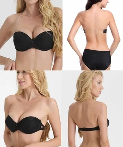 Sexy Sujetador Sin Tirantes para Boda Noche Vestido Media Taza Brasier Mujer Ropa Interior 40 - Imagen 1 de 36