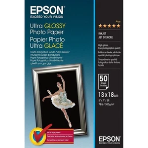 Original Epson 7x5" (13x18cm) 300g Ultra Glossy Fotopapier 50 Blatt C13S04 - Bild 1 von 1