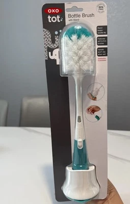 OXO Tot Bottle Brush with Nipple Cleaner and Stand, Sage Green 62122600 - Image 1 of 4