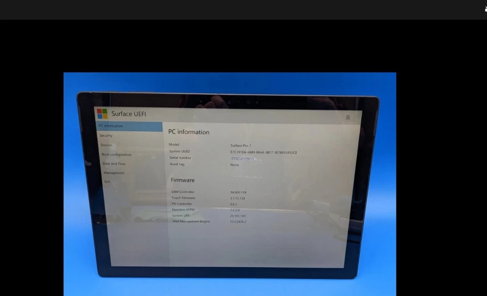Microsoft Surface Pro 7 i5-1035G4 1.10GHz 8GB 256GB 12.3" used - Image 1 of 2