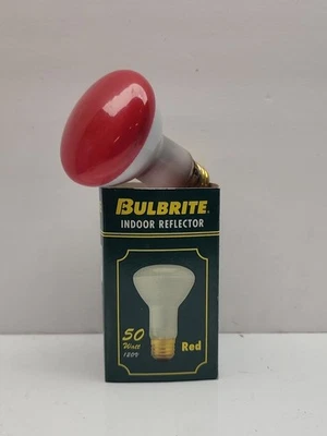  Red reflector lamps 50W 120V medium base Indoor flood light  Bulbrite 50R20R 👍 - Image 1 of 4