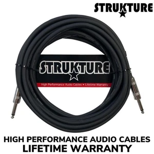 GUITAR AMPLIFIER INSTRUMENT CABLE 18.6" LIFE-TIME WARRANTY STRUKTURE - Picture 1 of 6