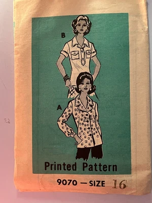 De colección Pedido por Correo Patrón de Costura #9070-Misses Talla 16 BLUSA-2 ESTILOS-SIN CORTAR FF Foto 1 de 2