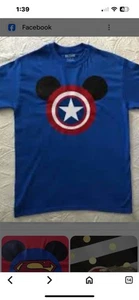 Camiseta Mickey Mouse Capitán América Azul Real 2XL - Imagen 1 de 3