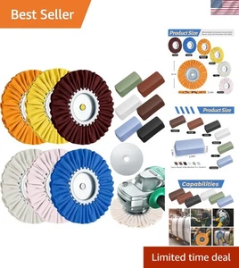 Kit Lucidatura Ruote Lucidatura Vie Aeree 8 Pollici in Alluminio Diametro 5/8 Inc... - Foto 1 di 8