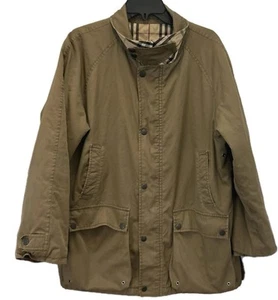 Burberry London Brown Jacket Mens Large Plaid Lining Made in USA - Picture 1 of 11