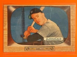 1955 Bowman Gil McDougald #9 Vintage Baseball New York Yankees - Foto 1 di 2