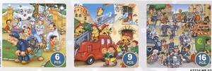 DT63724-ME-02 - * Deico Games - 3 in 1 Puzzle (6-9-16 Pcs) - Men at Work - Picture 1 of 1