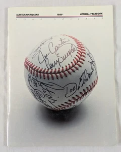 1989 Cleveland Indians Official MLB Yearbook Autographed Ball Graphic Stadium - Picture 1 of 4