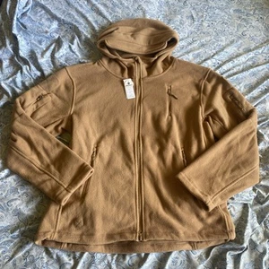 Baerskin Tactical Hoodie Men's Large Brown Full Zip Secure Pockets Fleece Jacket - Picture 1 of 9