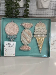 Jingles & Joy Beaded Sweet Treat Ornaments - Set of 3 - Picture 1 of 5