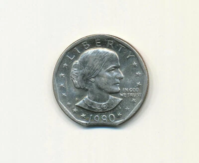 1980 S SBA $1 with 3.3% clip MINT ERROR!  - Image 1 of 2