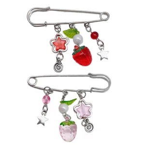 Elegant Sweater Shawl Clip Clasp Pin Strawberry Pendant Brooch Stylish Accessary - Picture 1 of 10